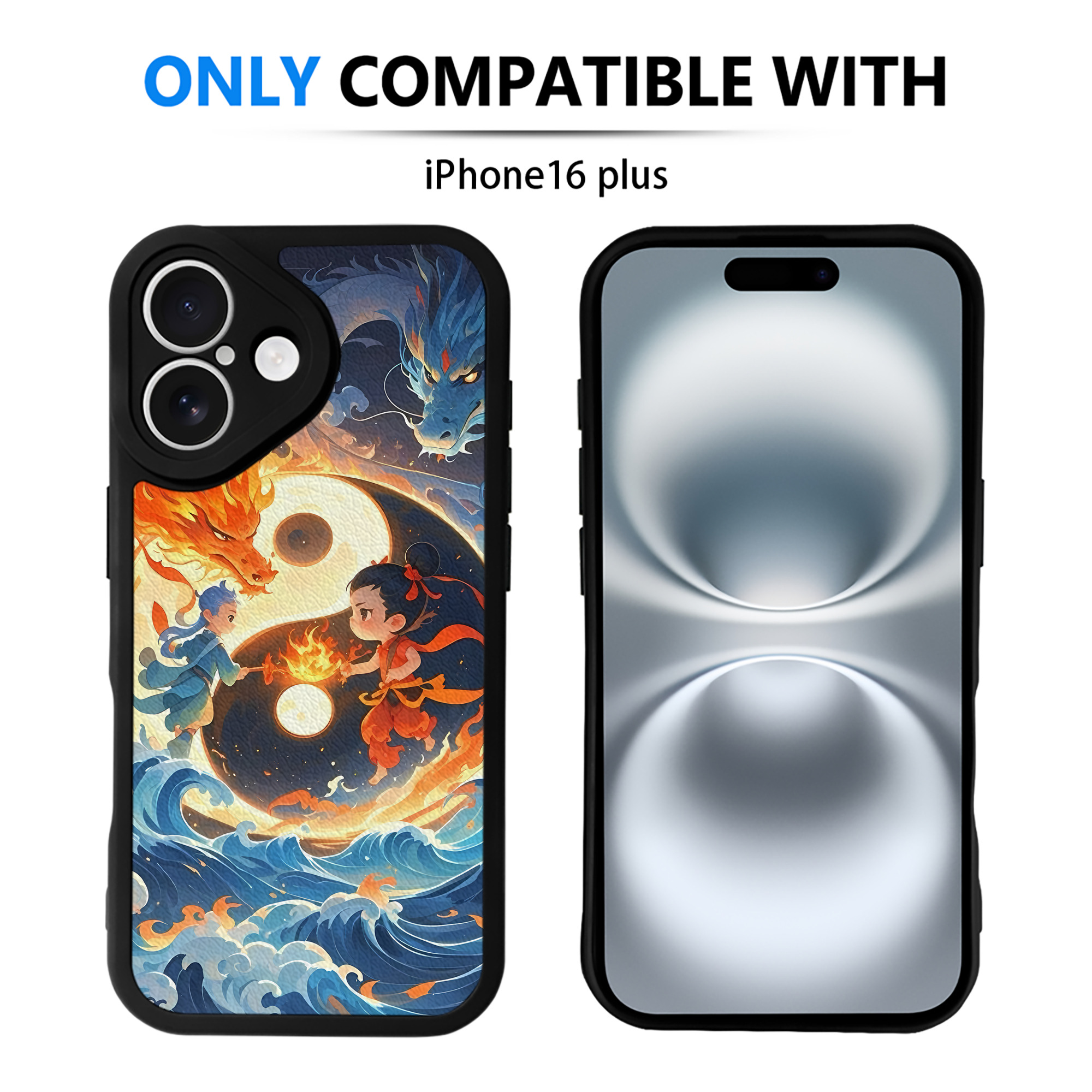 （画像用） Ne Zha 2 ナタ 魔童の大暴れ 【iPhone 16シリーズ対応】シリコンスマホケース（レザー調） 材質：シリコン